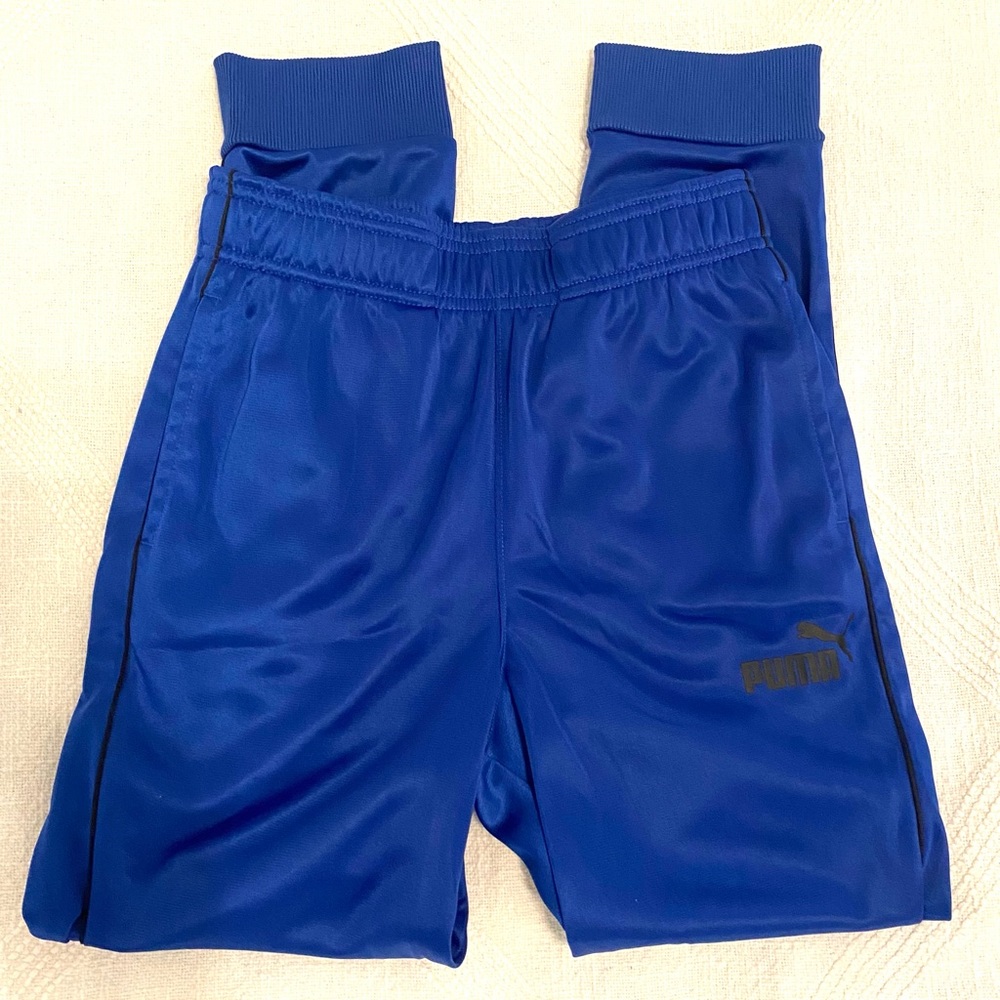 💙 Puma Boys Joggers Size M 10/12 Royal Blue with Black Logo